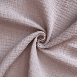 Ткань Муслин Жатый (Ширина 1,4м), цвет Пыльно-Розовый (на отрез) в Дзержинске
