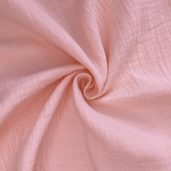 Ткань Муслин Жатый (Ширина 1,4м), цвет Нежно-Розовый (на отрез) в Дзержинске