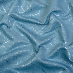 Ткань Блэкаут для штор светозатемняющая 75% &quot;Ледовое тиснение, Голубой&quot; (на отрез)  в Дзержинске