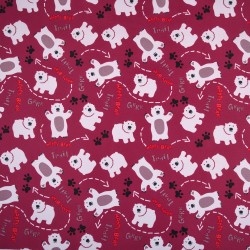 Ткань Oxford 600D PU (Ширина 1,48м), принт &quot;Белые мишки&quot; (на отрез) в Дзержинске