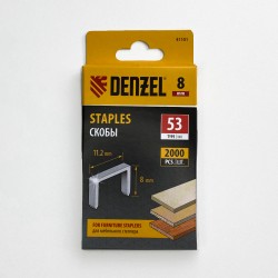 Denzel Скобы, 8 мм, для мебельного степлера, тип 53, 2000 шт.  в Дзержинске