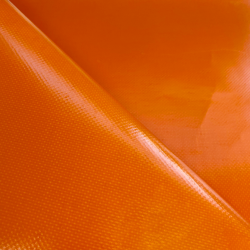 Ткань ПВХ 450 гр/м2 (Ширина 1,6м), цвет Оранжевый (на отрез) в Дзержинске