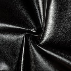 Ткань Дерматин (Кожзам) для мебели (Ширина 138см), цвет Черный (на отрез) в Дзержинске