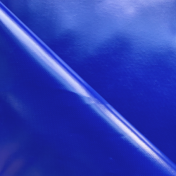 Ткань ПВХ 450 гр/м2 (Ширина 1,6м), цвет Синий (на отрез) в Дзержинске