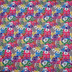 Ткань Oxford 600D PU (Ширина 1,48м), принт &quot;Совы яркие&quot; (на отрез) в Дзержинске